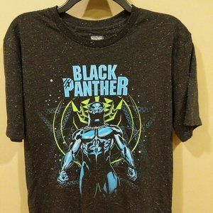 Marvel Black Panther Cartoon Black Heather Men's Graphic Tee. Size L.